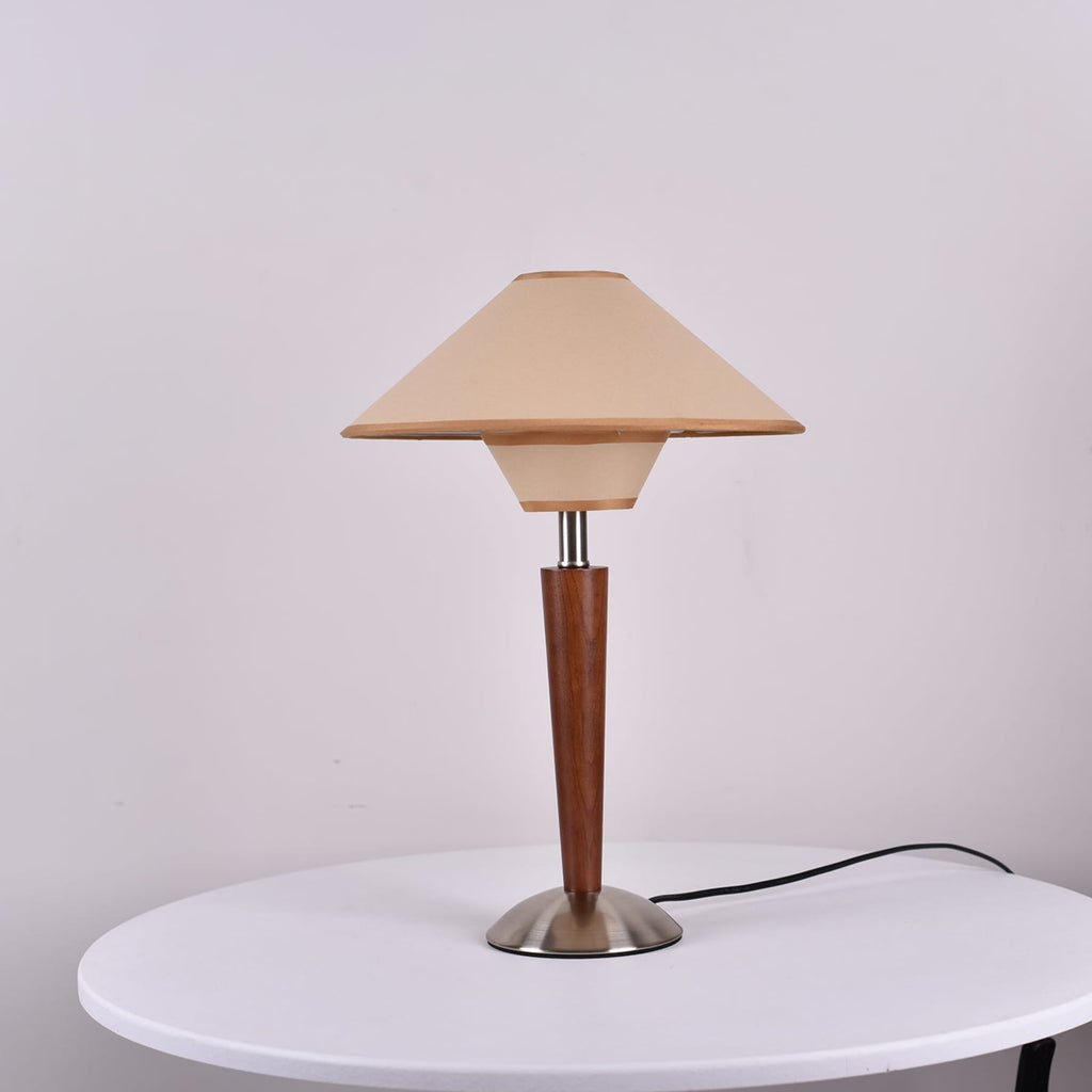 Modern Wood Table Lamp With Fabric Shade for Living Room