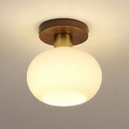 Modern Solid Wood Semi-Flush Ceiling Light for Living Room