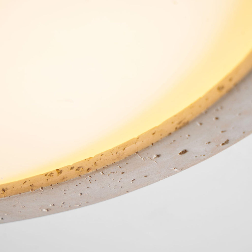 Modern Travertine Flush Mount Ceiling Light With Slim Profile