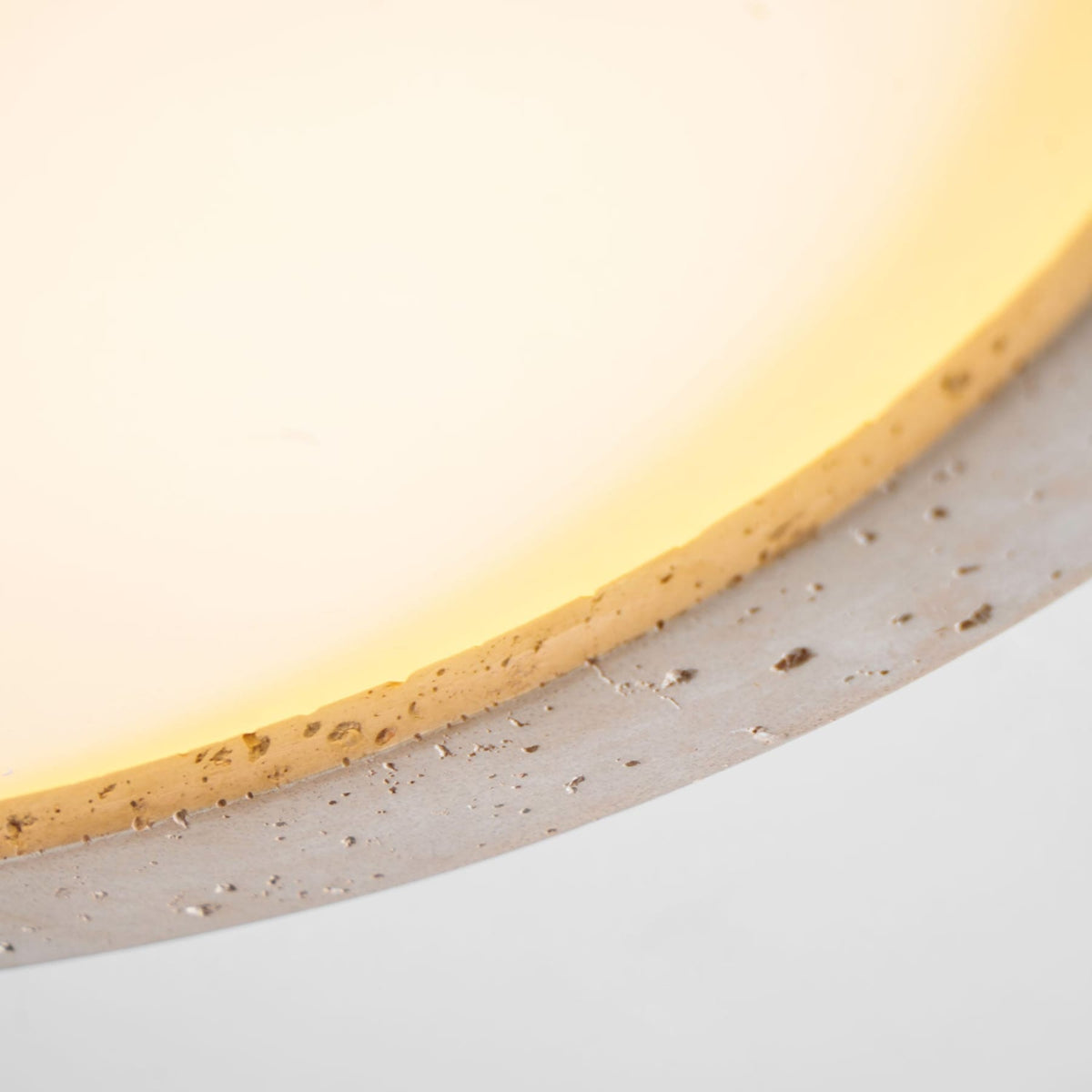 Modern Travertine Flush Mount Ceiling Light With Slim Profile