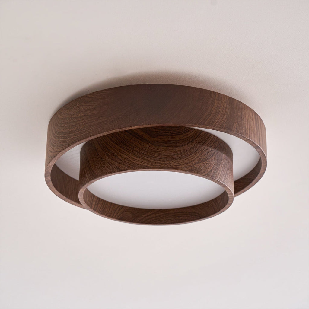 Scandinavian Wood Flush Mount Ceiling Light for Living Room