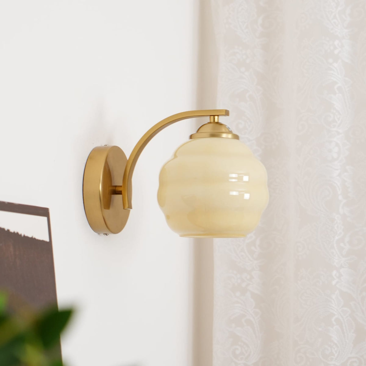 Modern Iron and Glass Wall Sconce With Warm LED Glow