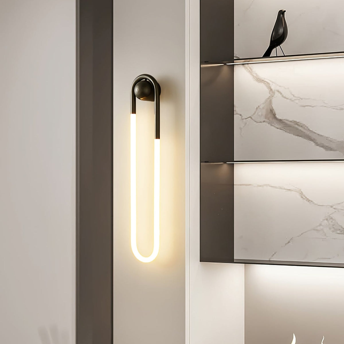 Minimalist Metal Wall Sconce for Living Room and Bedroom