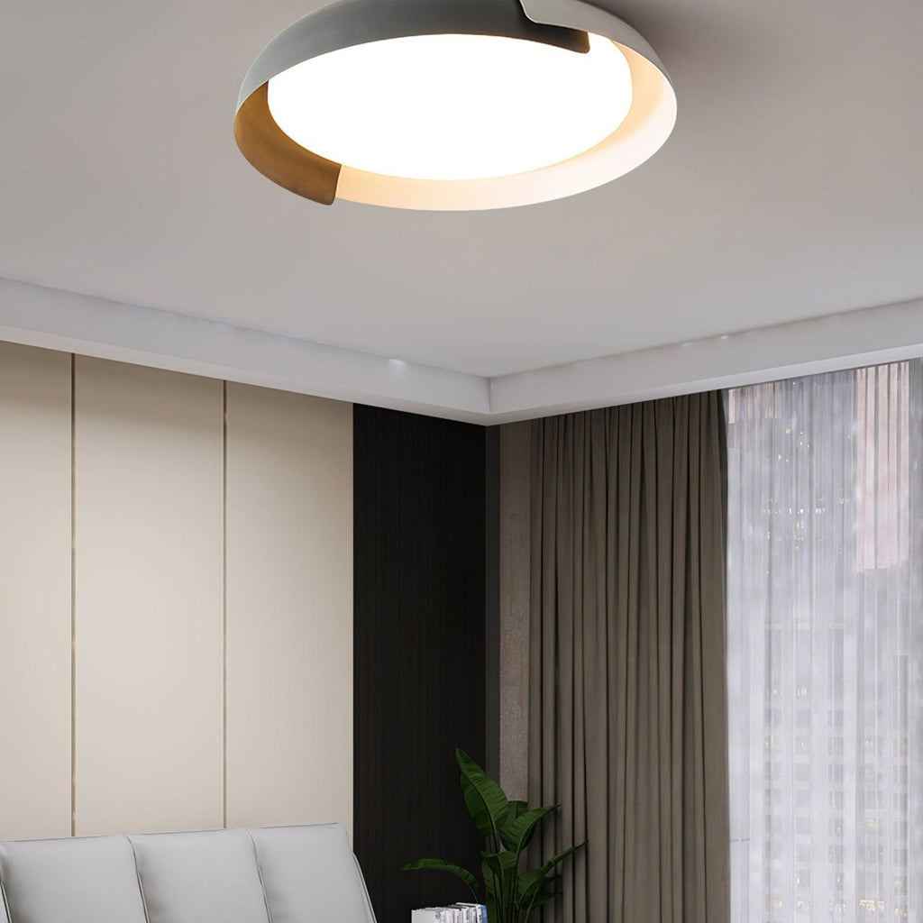 Modern Wood Flush Mount Ceiling Light for Living Room