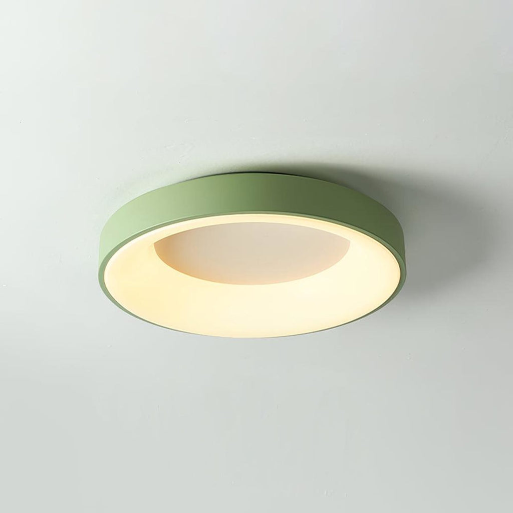 Modern Wrought Iron Flush Mount Ceiling Light With Tri-Color LED Glow