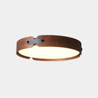 Scandinavian Wood Flush Mount Ceiling Light With Slim Low-Profile Design
