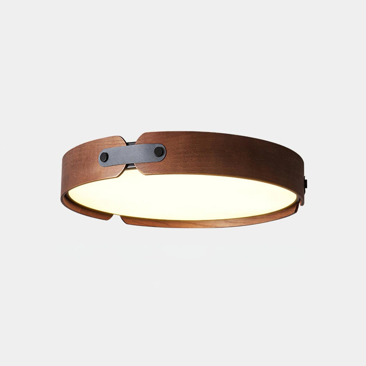 Scandinavian Wood Flush Mount Ceiling Light With Slim Low-Profile Design