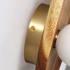 Modern Wood and Glass Wall Sconce for Living Room