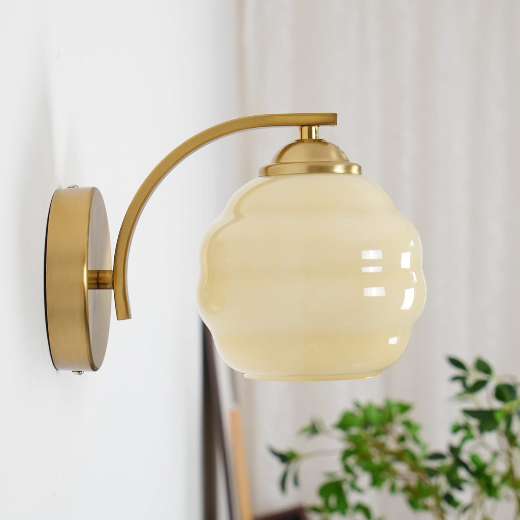 Modern Iron and Glass Wall Sconce With Warm LED Glow