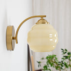 Modern Iron and Glass Wall Sconce With Warm LED Glow