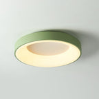 Modern Wrought Iron Flush Mount Ceiling Light With Tri-Color LED Glow