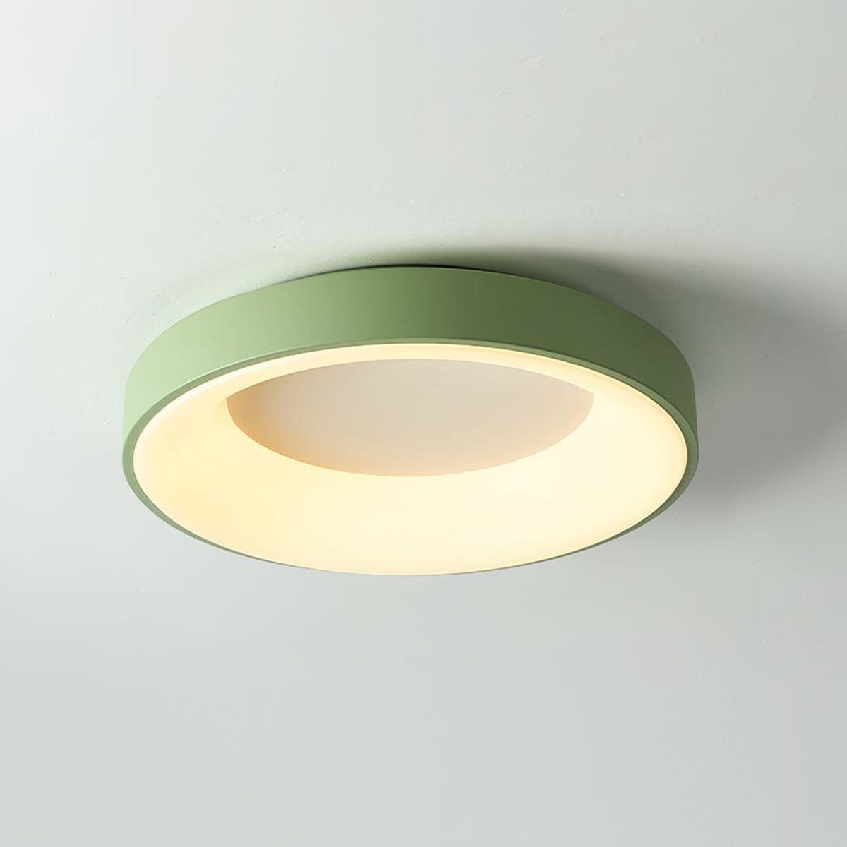 Modern Wrought Iron Flush Mount Ceiling Light With Tri-Color LED Glow