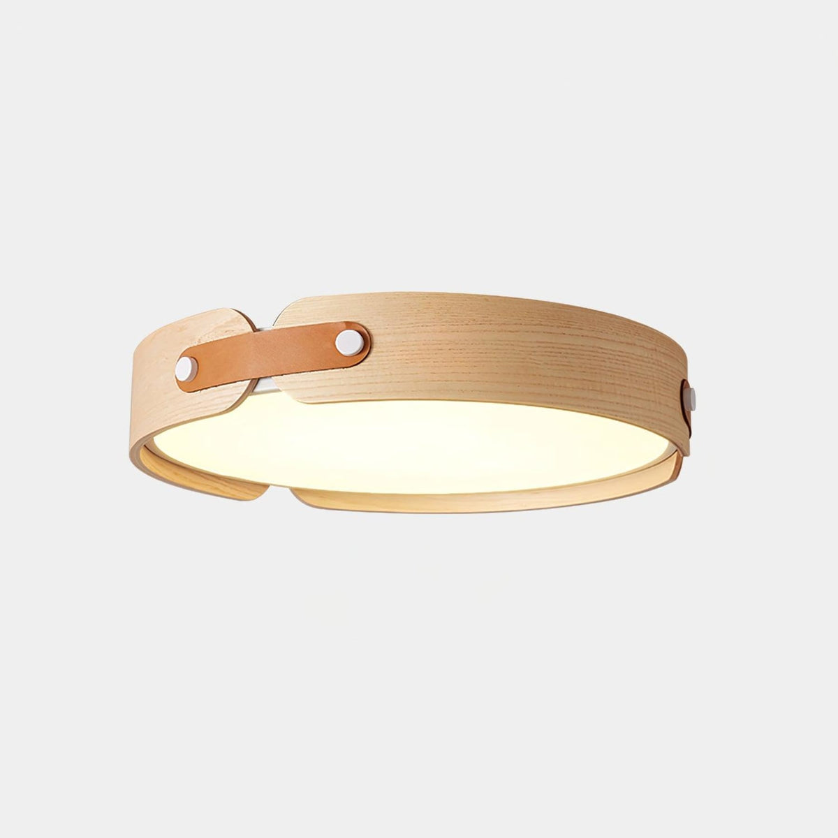 Scandinavian Wood Flush Mount Ceiling Light With Slim Low-Profile Design