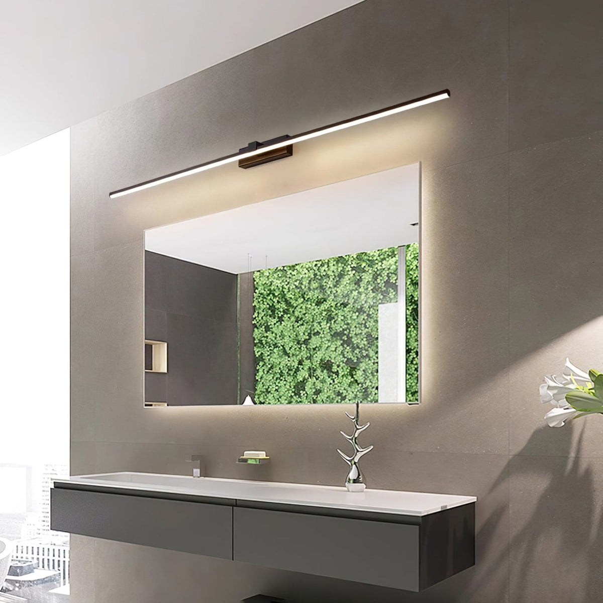 Modern Iron Linear Wall Sconce With Integrated LED for Hallway