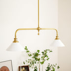 Modern Brass Pendant Light With Ceramic Shades for Dining Room