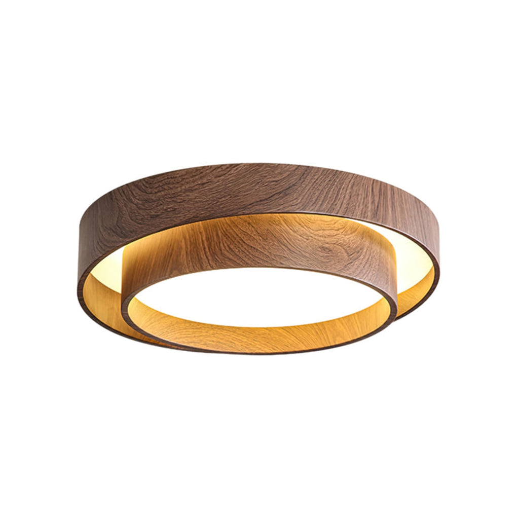 Scandinavian Wood Flush Mount Ceiling Light for Living Room
