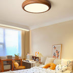Scandinavian Wood Flush Mount Ceiling Light for Living Room