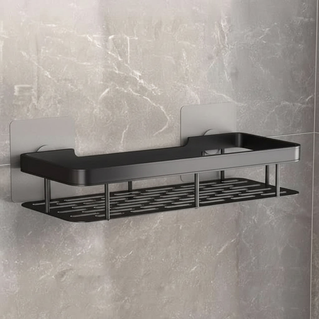 Adhesive Bathroom Shelf Drill-Free Shower Caddy Stainless Steel Wall Shelf Organizer for Shampoo and Toiletries