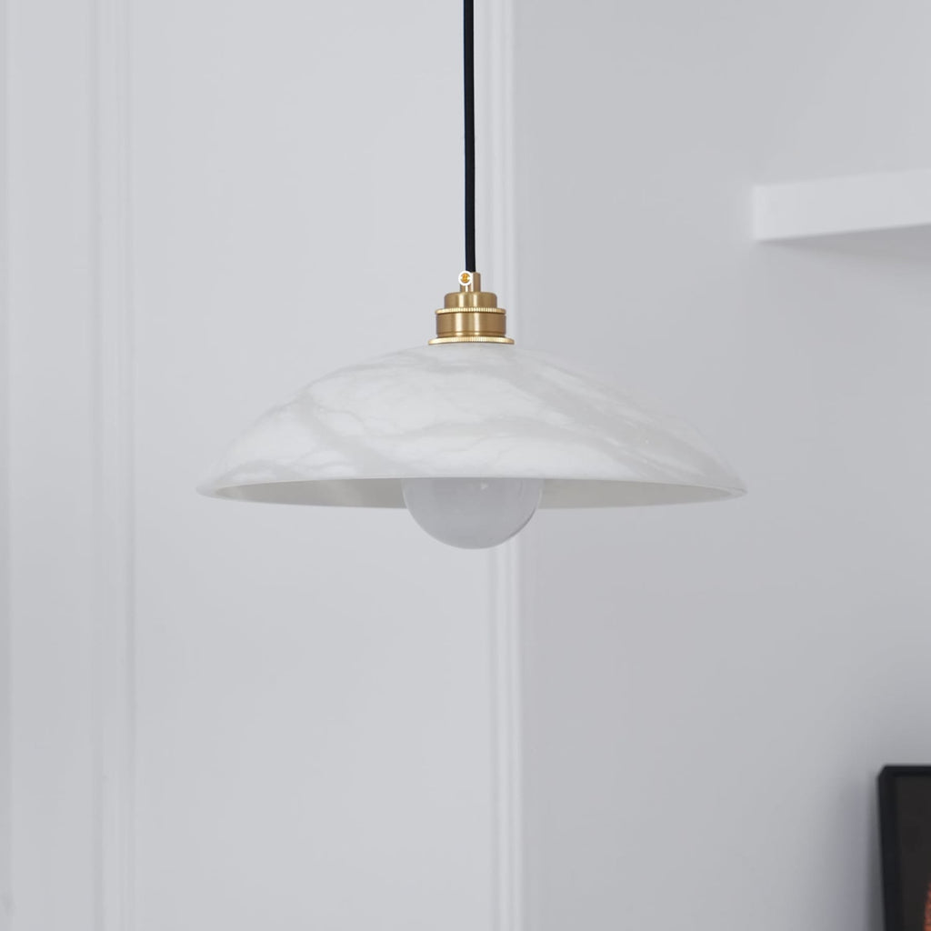 Modern Marble and Copper Pendant Light for Dining Room
