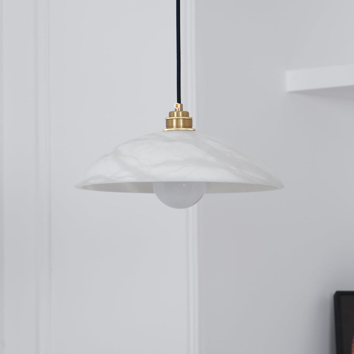 Modern Marble and Copper Pendant Light for Dining Room