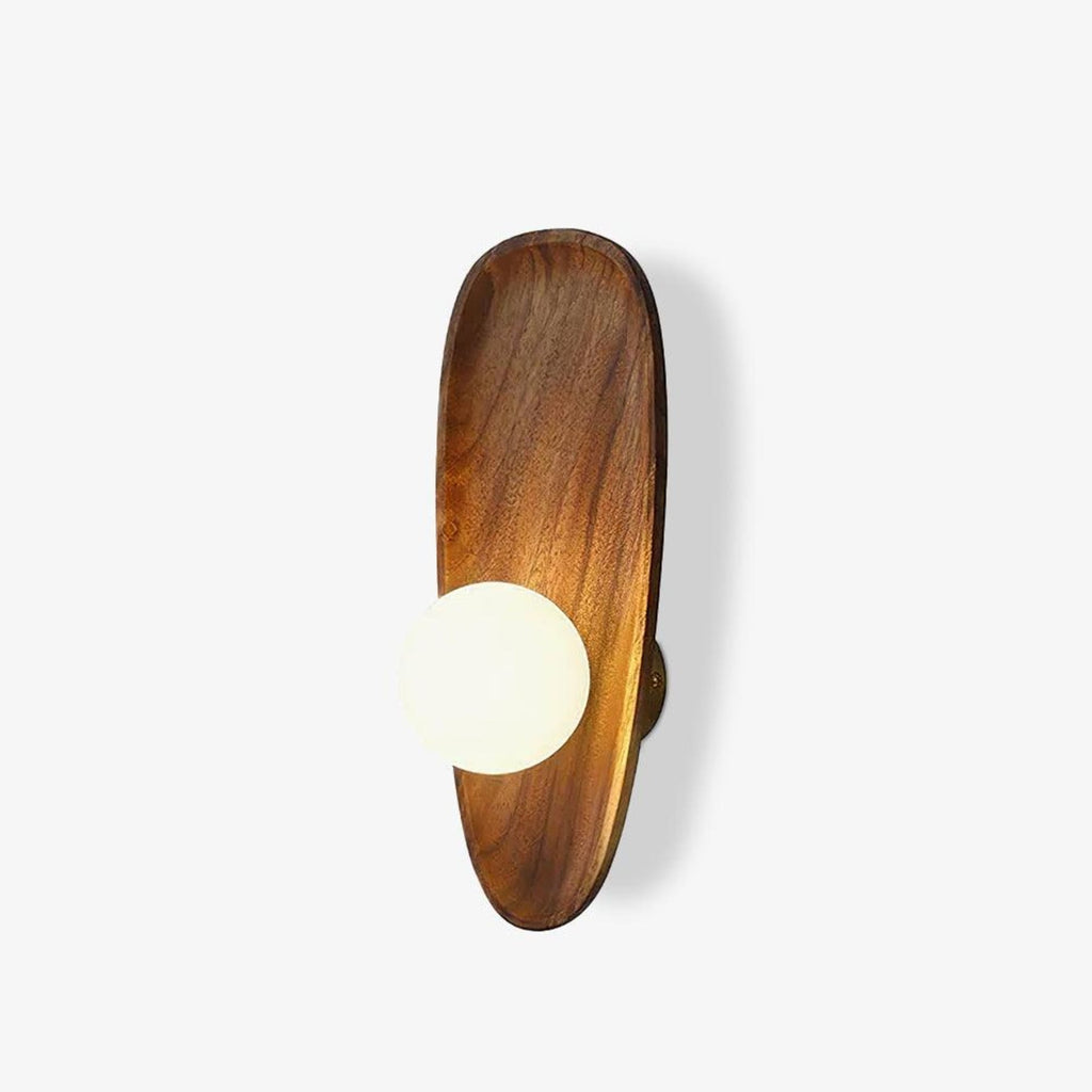 Modern Wood and Glass Wall Sconce for Living Room