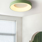Modern Wrought Iron Flush Mount Ceiling Light With Tri-Color LED Glow
