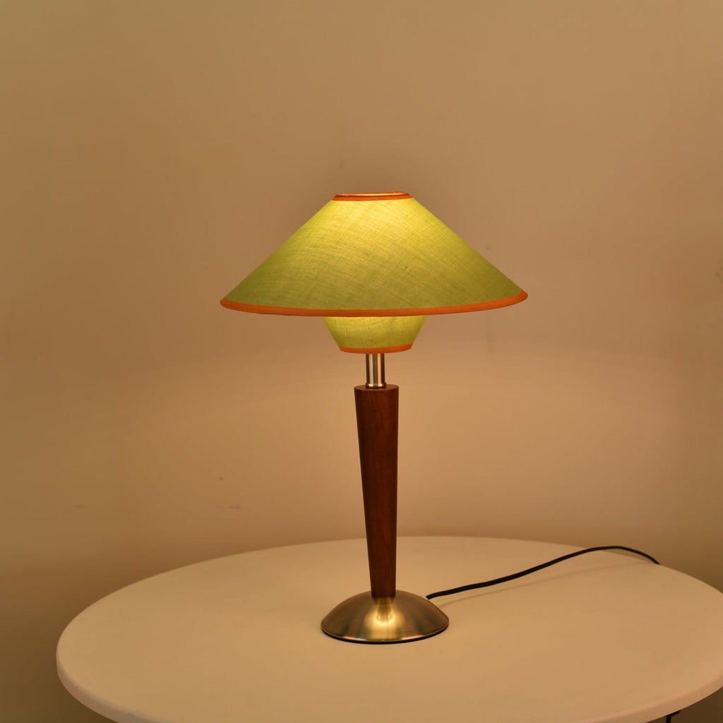Modern Wood Table Lamp With Fabric Shade for Living Room