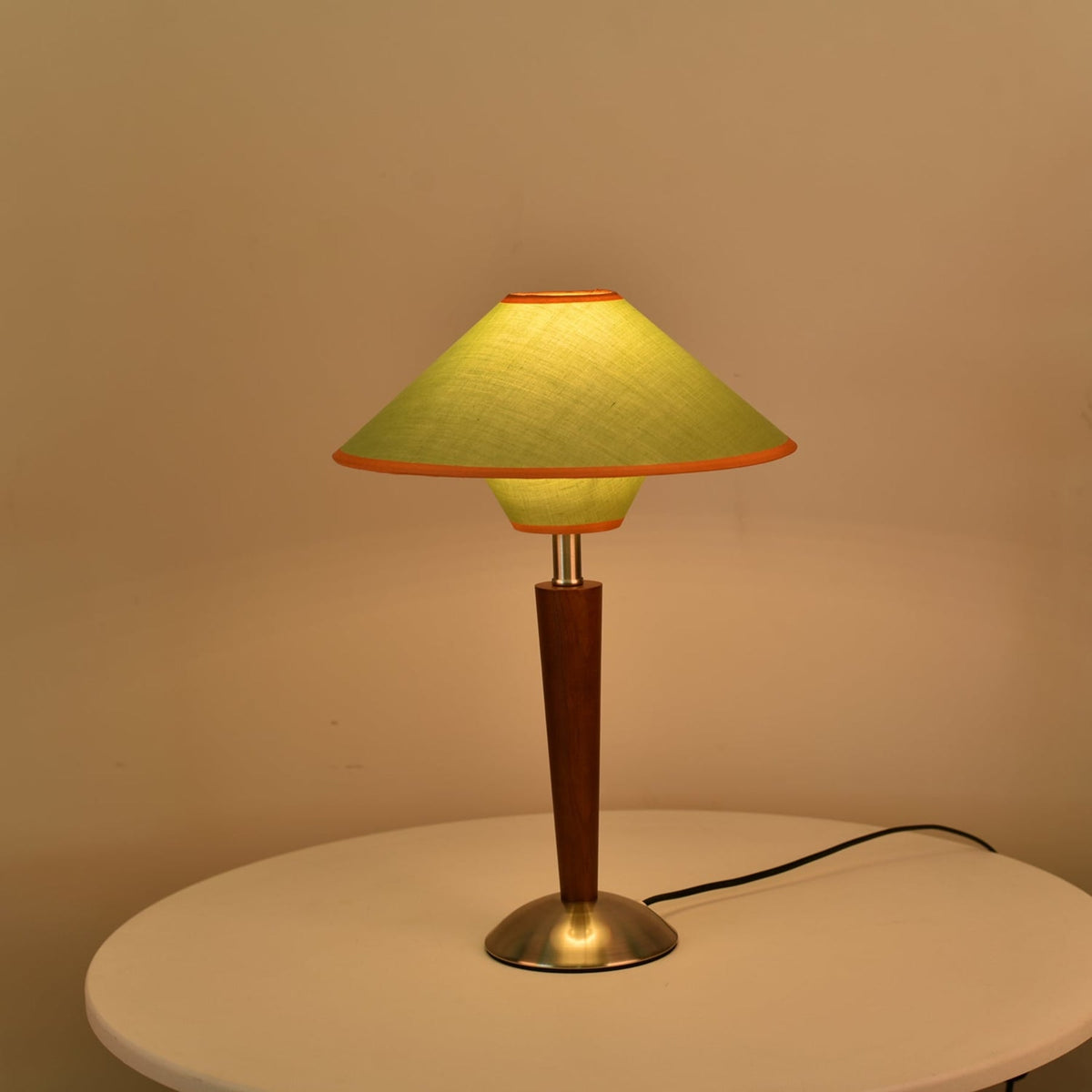 Modern Wood Table Lamp With Fabric Shade for Living Room