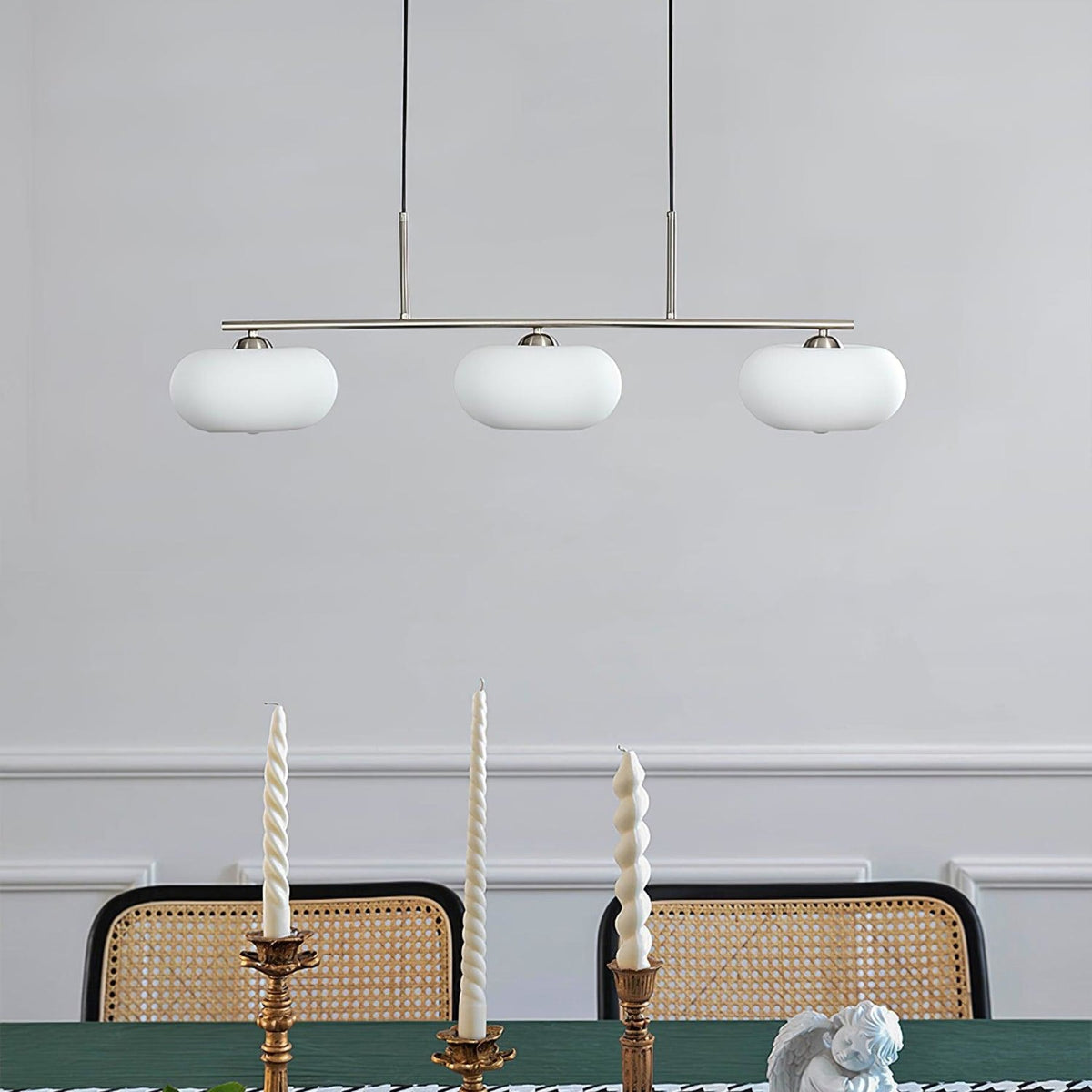 Modern Glass Pendant Light With Tri-Color LED Glow