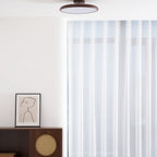 Scandinavian Wood-Effect Flush Mount Ceiling Light With Tri-Color Glow