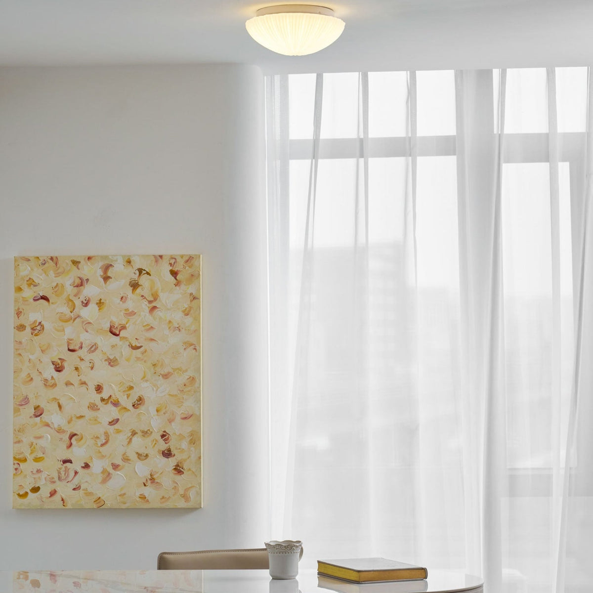 Modern Glass Flush Mount Ceiling Light