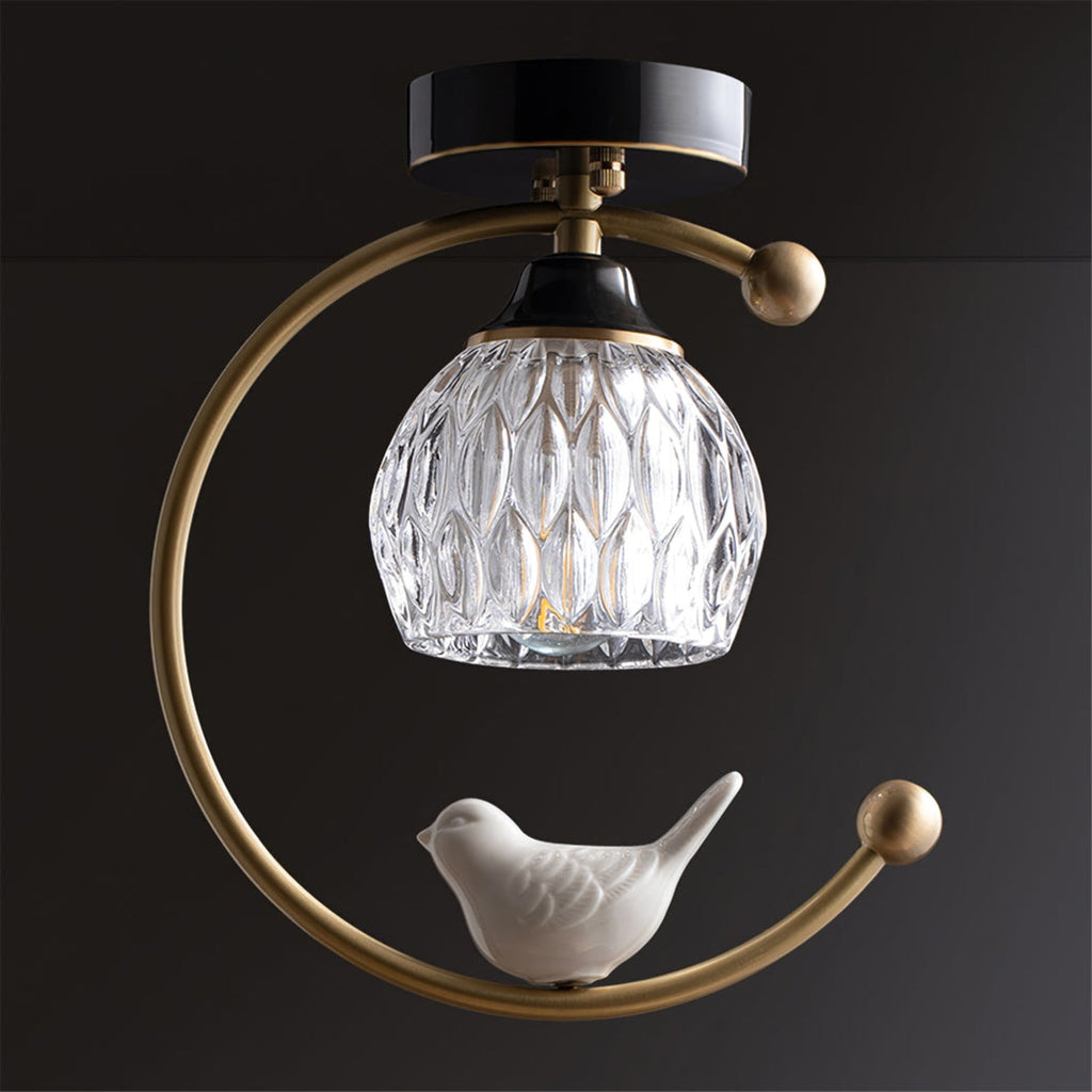 Modern Solid Brass Flush Mount Ceiling Light