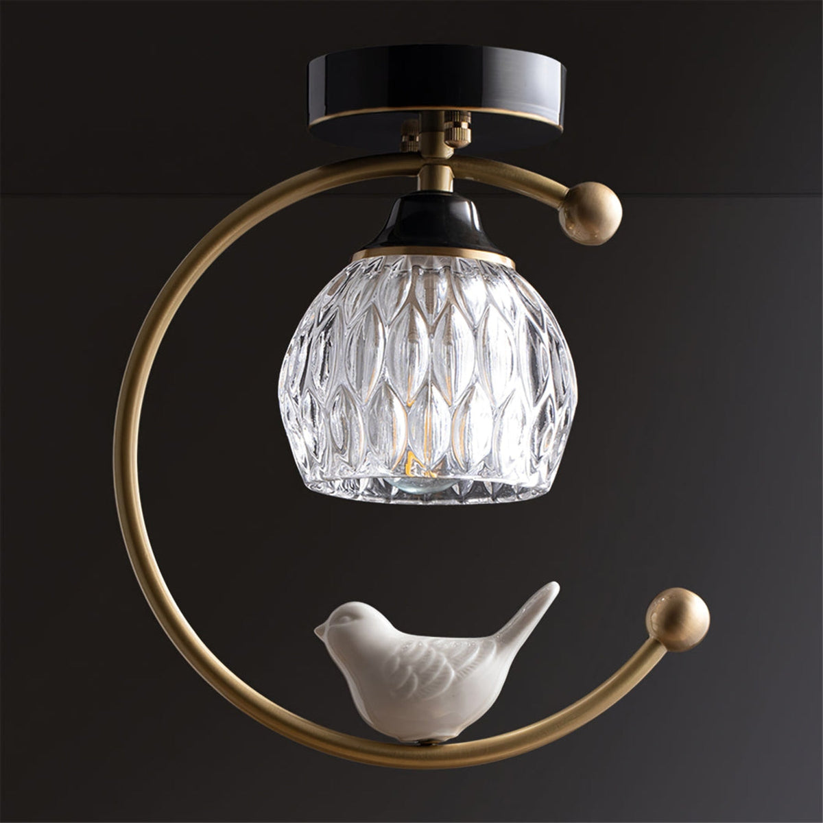 Modern Solid Brass Flush Mount Ceiling Light
