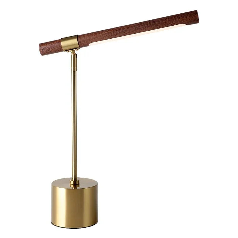 Modern Wood Table Lamp With Warm LED Glow for Home Office