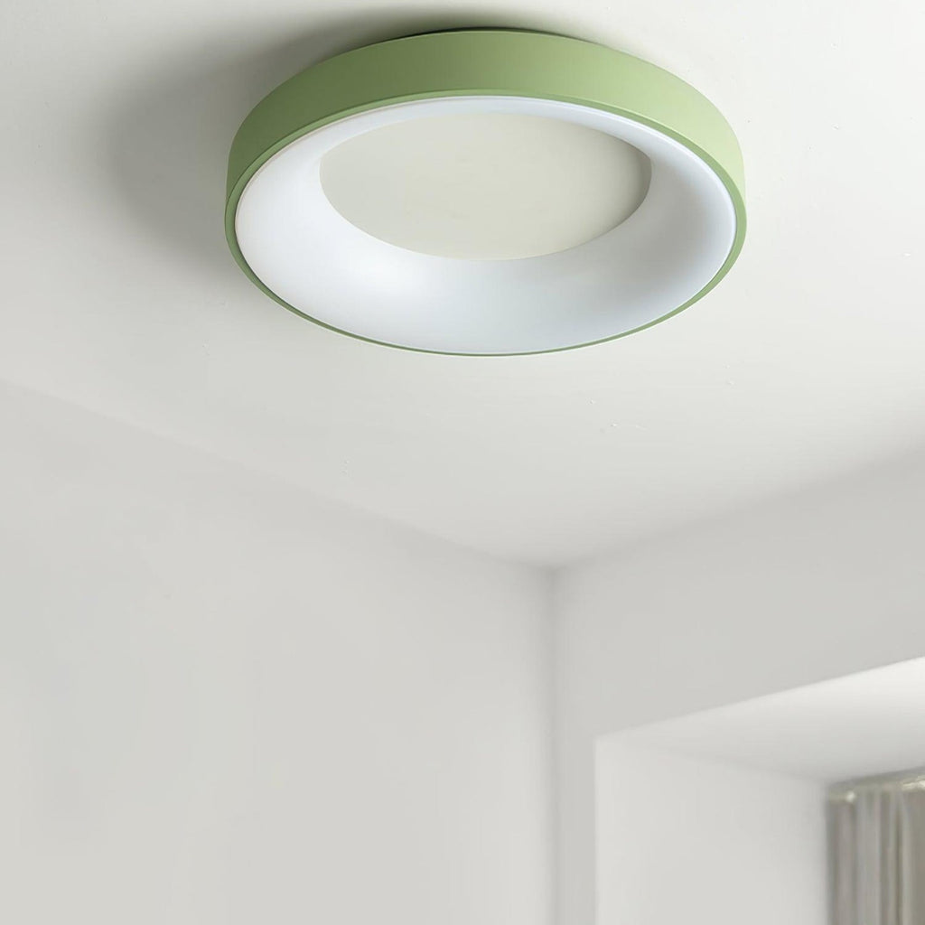 Modern Wrought Iron Flush Mount Ceiling Light With Tri-Color LED Glow