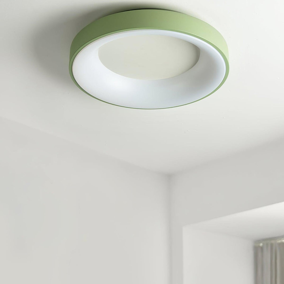 Modern Wrought Iron Flush Mount Ceiling Light With Tri-Color LED Glow