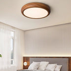 Scandinavian Wood Flush Mount Ceiling Light for Living Room