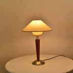 Modern Wood Table Lamp With Fabric Shade for Living Room