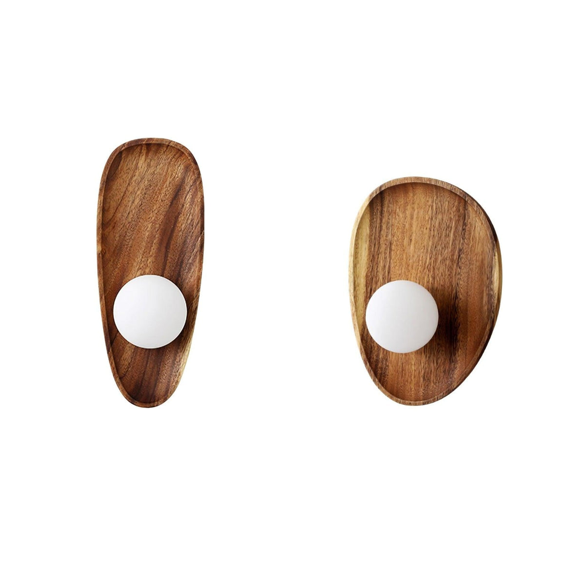 Modern Wood and Glass Wall Sconce for Living Room