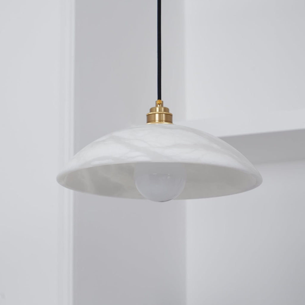 Modern Marble and Copper Pendant Light for Dining Room