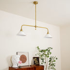 Modern Brass Pendant Light With Ceramic Shades for Dining Room