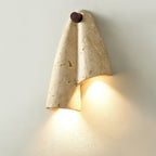 Modern Travertine Wall Sconce With Warm LED Glow