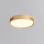Scandinavian Wood Flush Mount Ceiling Light With Slim Low-Profile Design