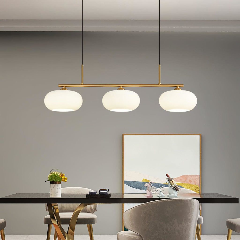 Modern Glass Pendant Light With Tri-Color LED Glow