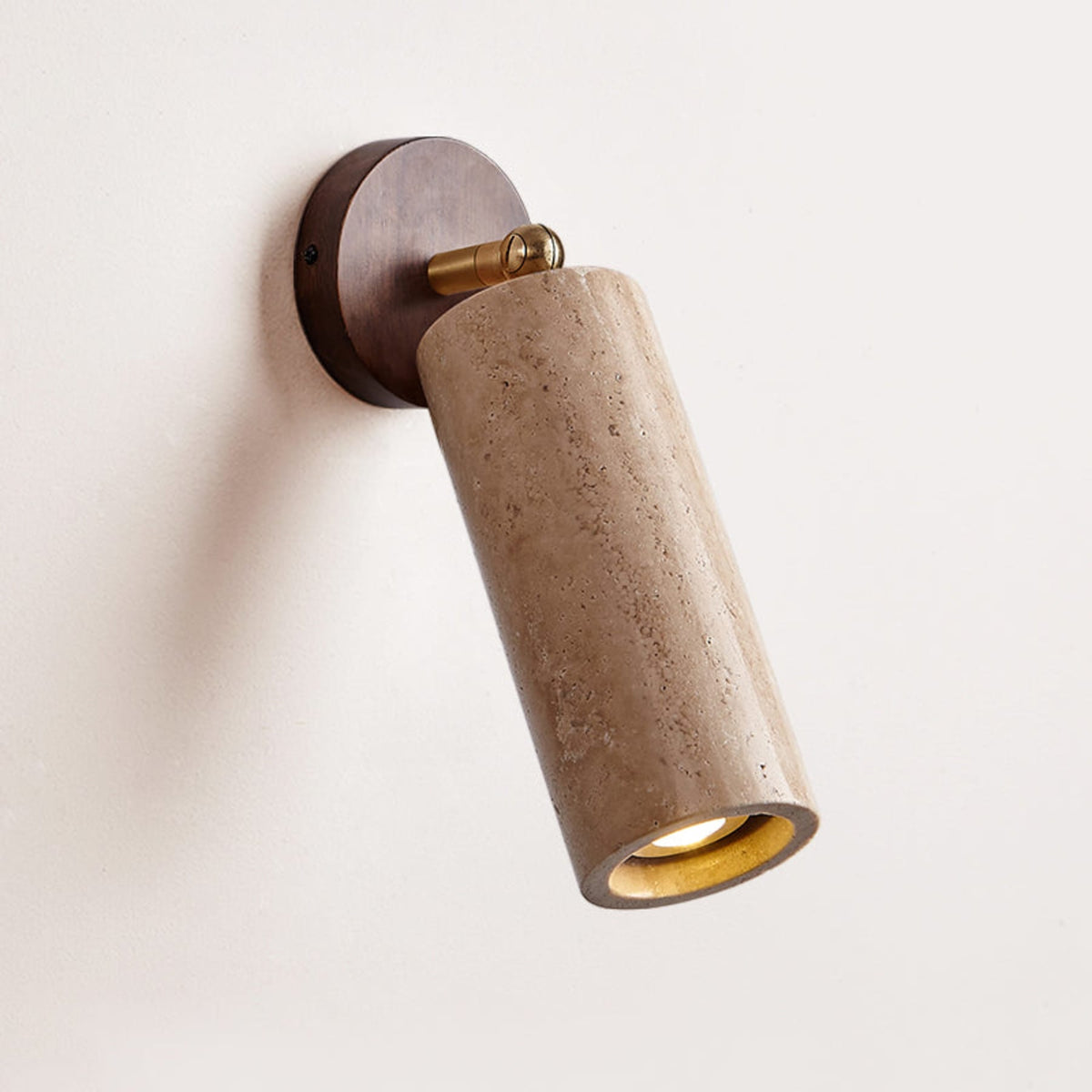 Modern Travertine Wall Sconce With Warm LED Glow