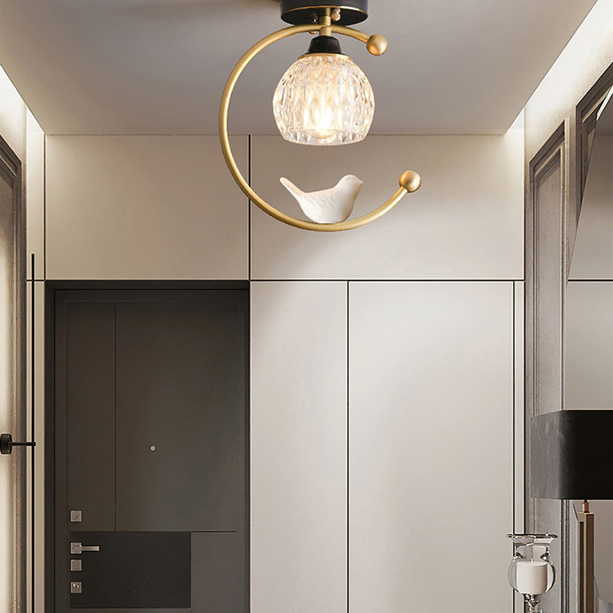 Modern Solid Brass Flush Mount Ceiling Light
