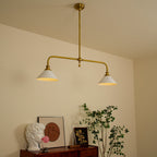 Modern Brass Pendant Light With Ceramic Shades for Dining Room