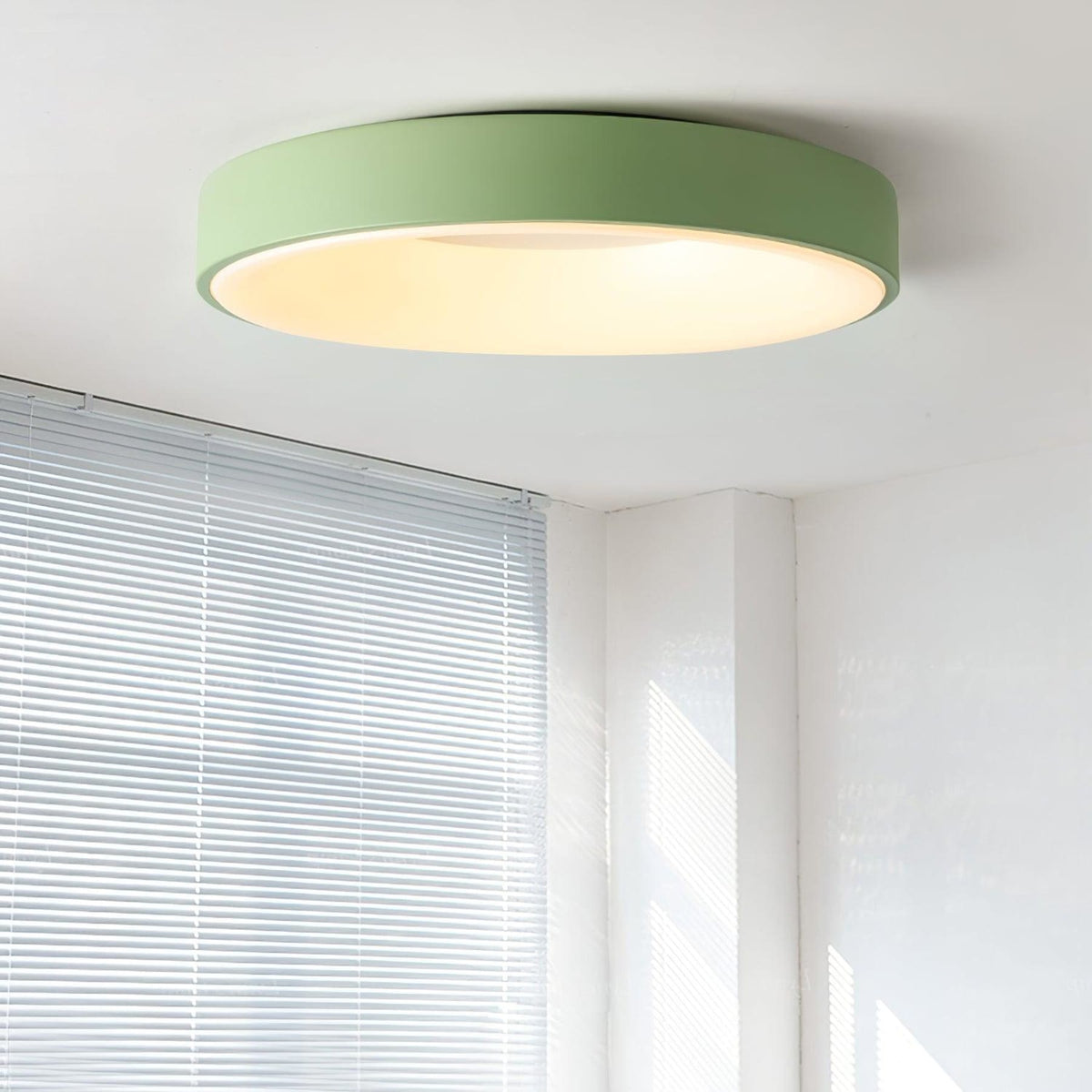 Modern Wrought Iron Flush Mount Ceiling Light With Tri-Color LED Glow