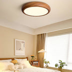 Scandinavian Wood Flush Mount Ceiling Light for Living Room
