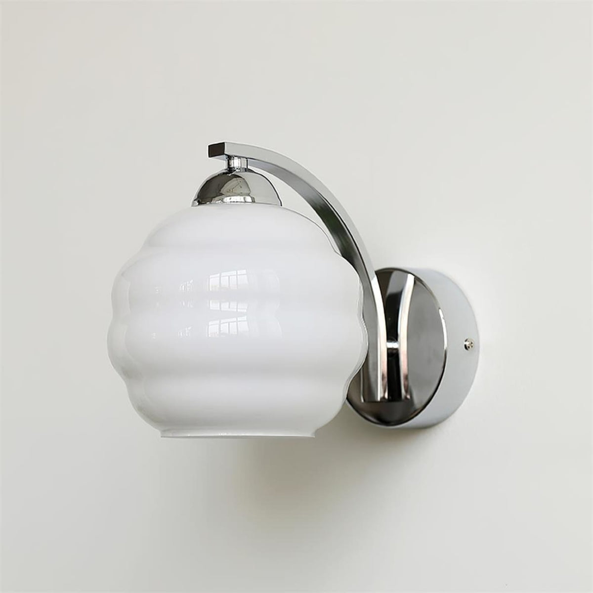 Modern Iron and Glass Wall Sconce With Warm LED Glow